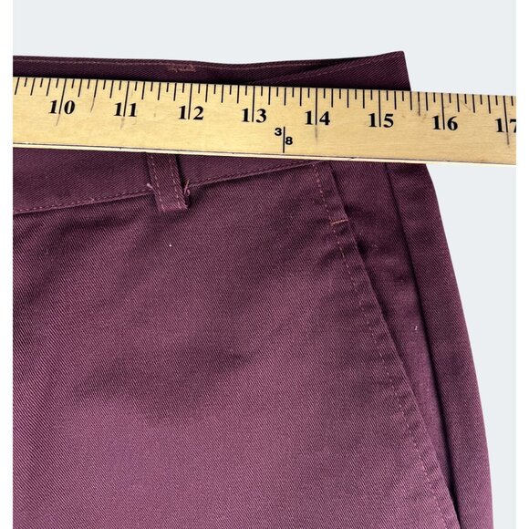 Dockers Women’s Flat Front Slim Tapered Pants Khaki Burgundy Size 12L - Picture 14 of 16